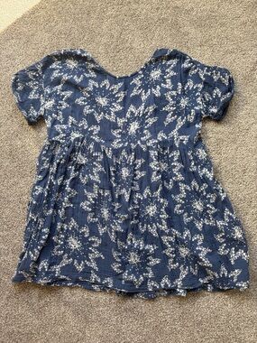 Free People Navy Blue Floral Midi Dress